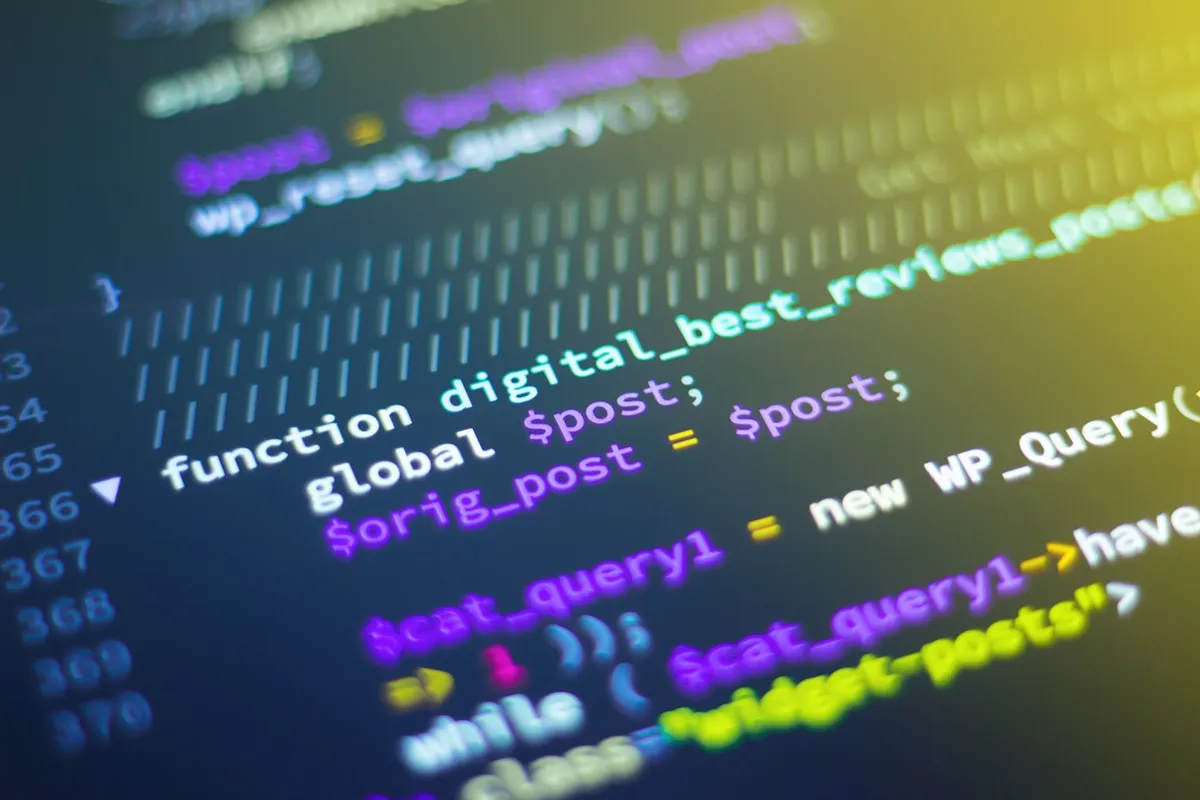 Code d’un site internet à l’écran